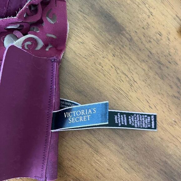 Victoria's Secret Dream Angels Lined Demi Bra Racerback Dark Raspberry 32D - Picture 6 of 8